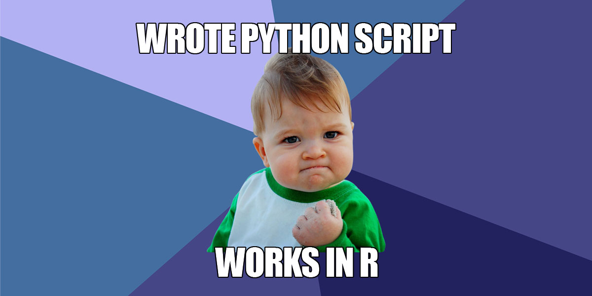Wrote python script works in R (mème)